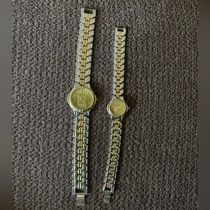 Vintage His and Hers Geneva Gold Silver tone Watch